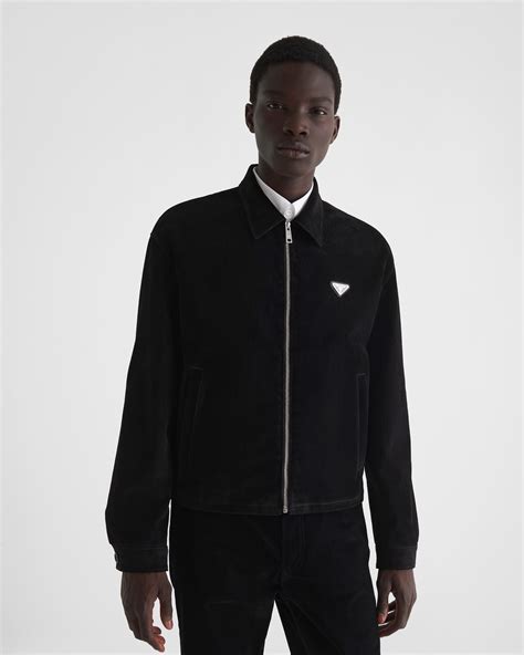 prada check cotton blouson|Black Cotton Blouson Jacket .